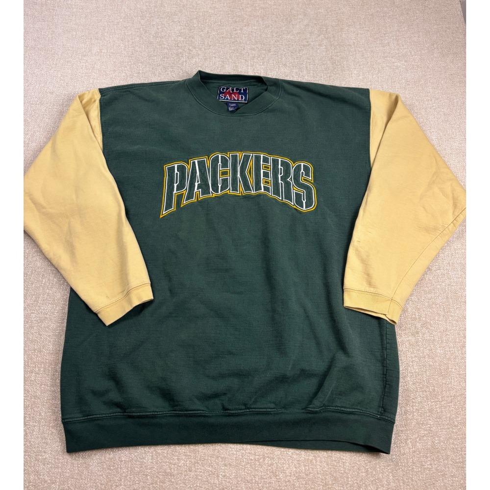 Vintage Galt Sand Green Bay Packers Sweatshirt Mens XL Green Gold Colorblock